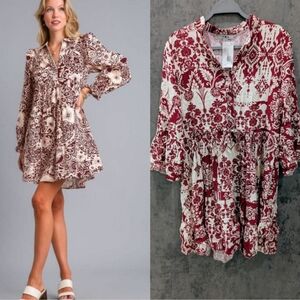 Nwt! Donna Tie Front Baby Doll Dress Italy